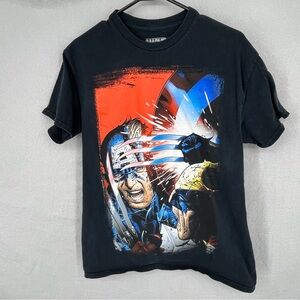 Marvel Captain America Black Cotton T-Shirt